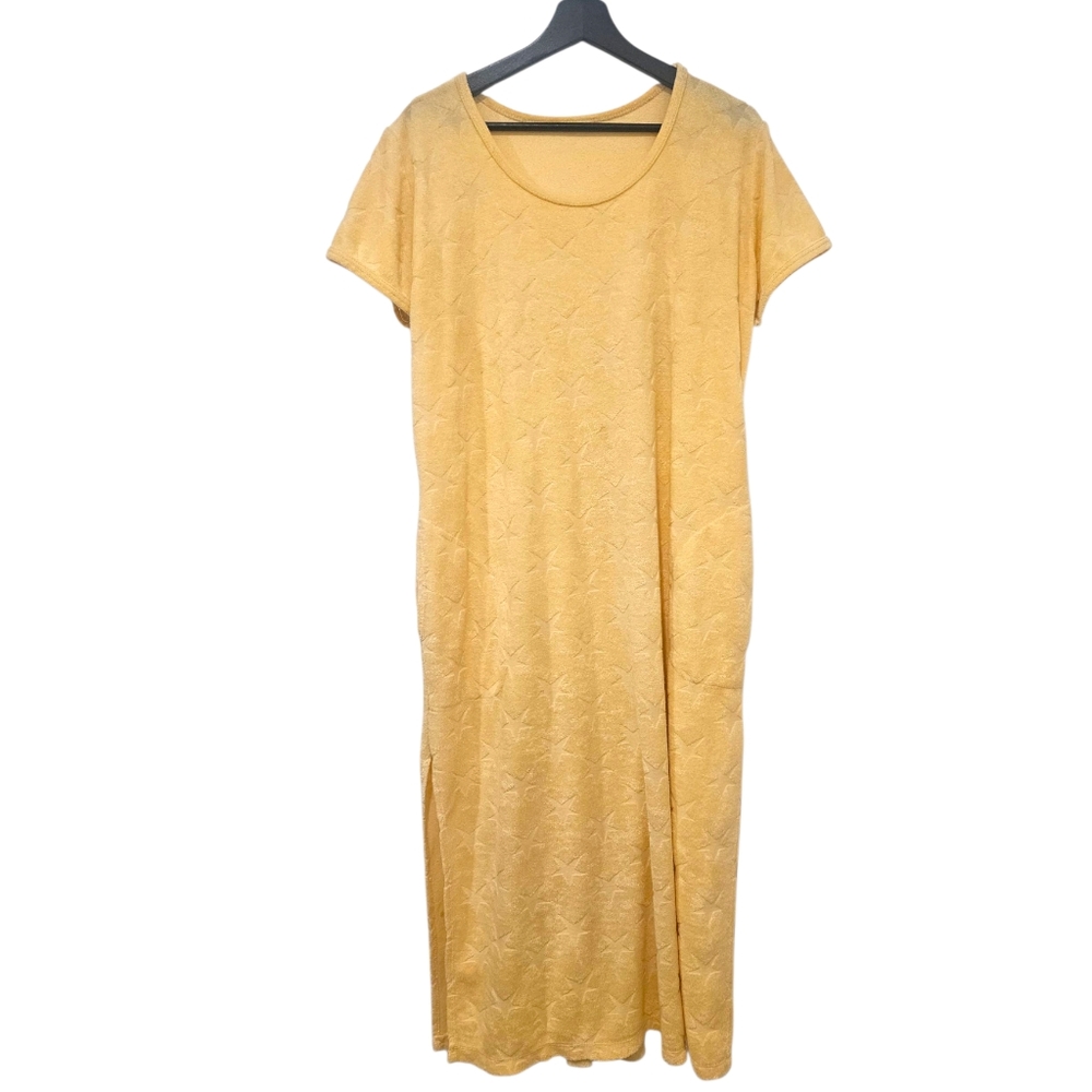 Star Print Yellow Terry Cloth Dress Towel Beach  Resort
